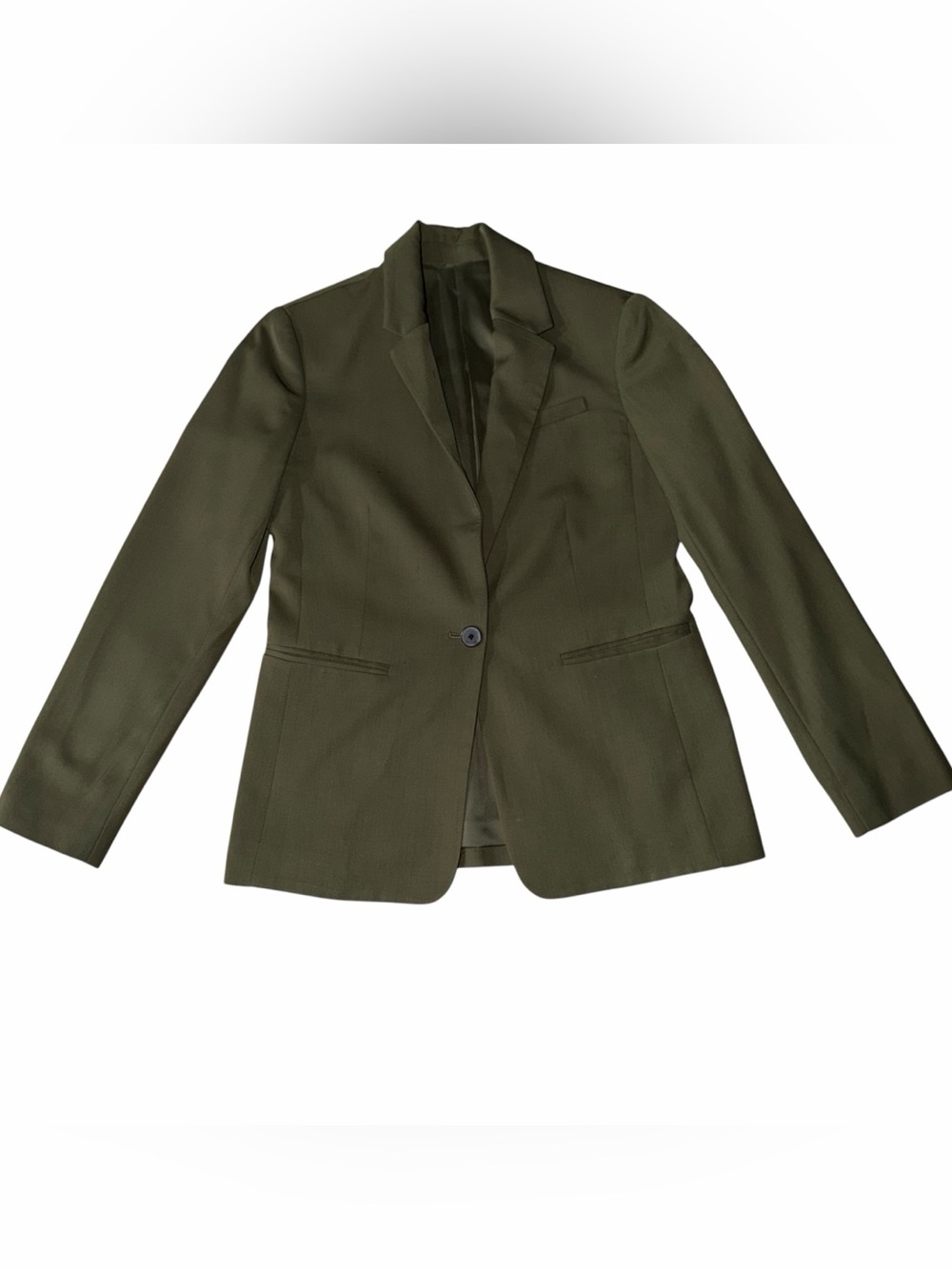Everlane Italian GoWeave One Button Blazer Olive Green Size 0 Career Jacket - Picture 4 of 9